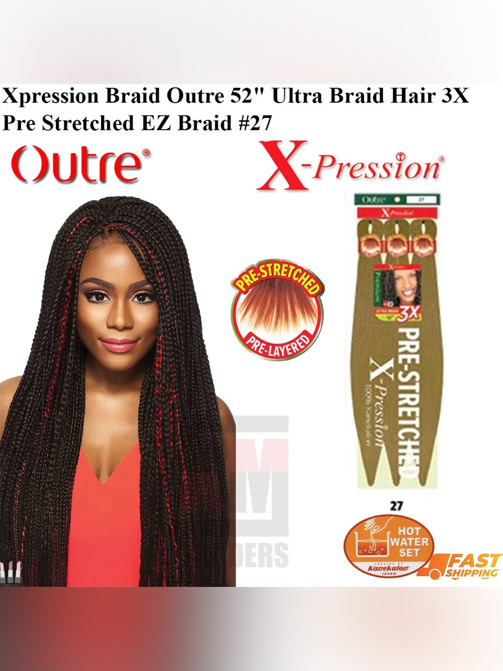 Xpression Pre-Stretched Ultra Braid Hair - #27